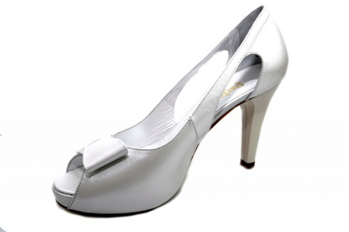 Pantofi Dama Piele Naturala Albi Belle D01327 [3]