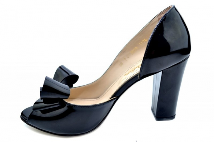 Pantofi cu toc Piele Naturala Negri Guban Cleopatra D01553 [2]