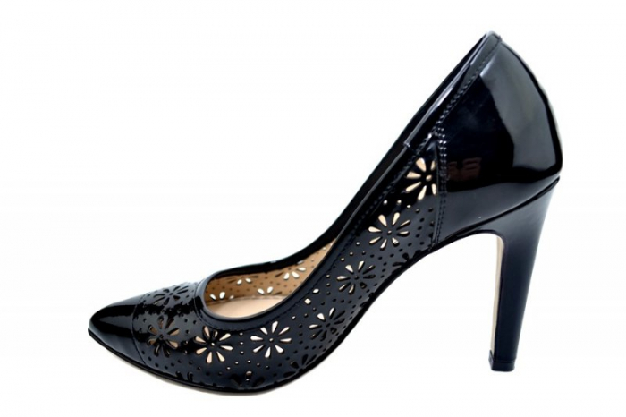 Pantofi cu toc Piele Naturala Negri Guban Sandra D01573 [2]
