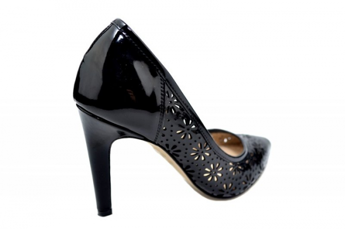 Pantofi cu toc Piele Naturala Negri Guban Sandra D01573 [4]