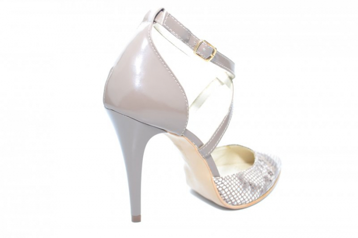 Pantofi Dama Piele Naturala Grej Perlla Jayne D01861 [4]
