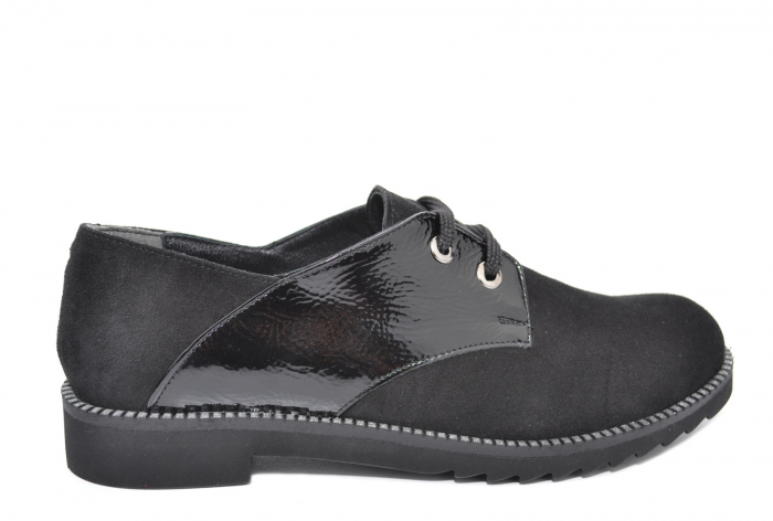 Pantofi Oxford Piele Naturala Negri Perlla Jess D02079 [3]