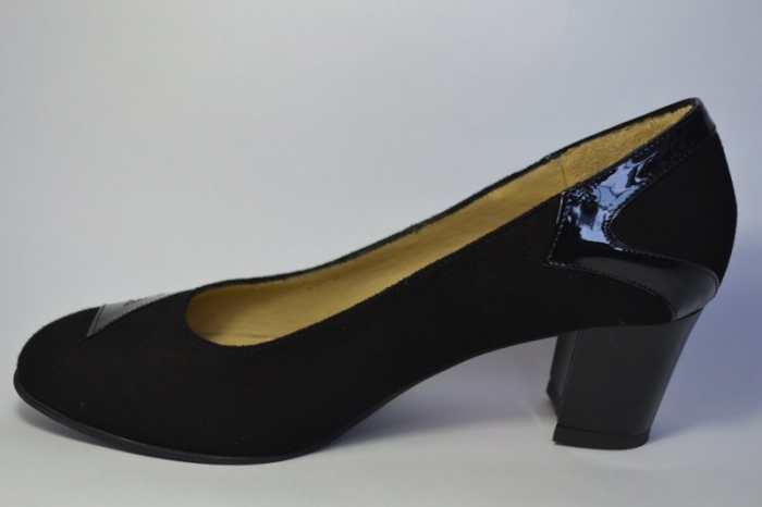 Pantofi cu toc Piele Naturala Negri Veli D00497 [2]