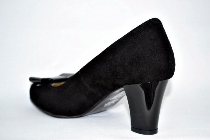 Pantofi cu toc Piele Naturala Negri Rela D00893 [6]
