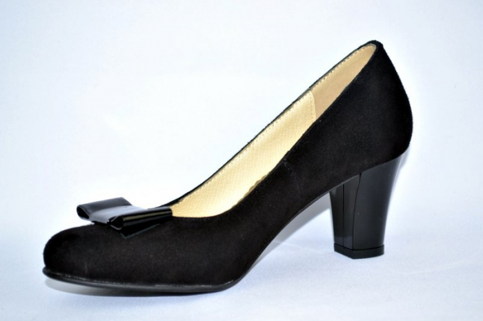 Pantofi cu toc Piele Naturala Negri Rela D00893 [3]