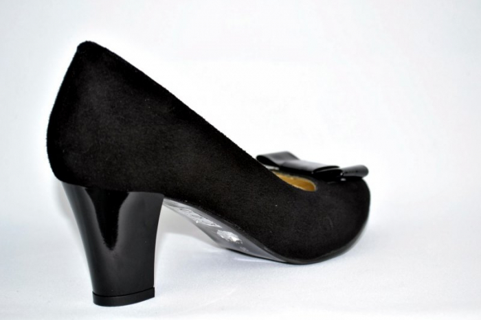 Pantofi cu toc Piele Naturala Negri Rela D00893 [5]