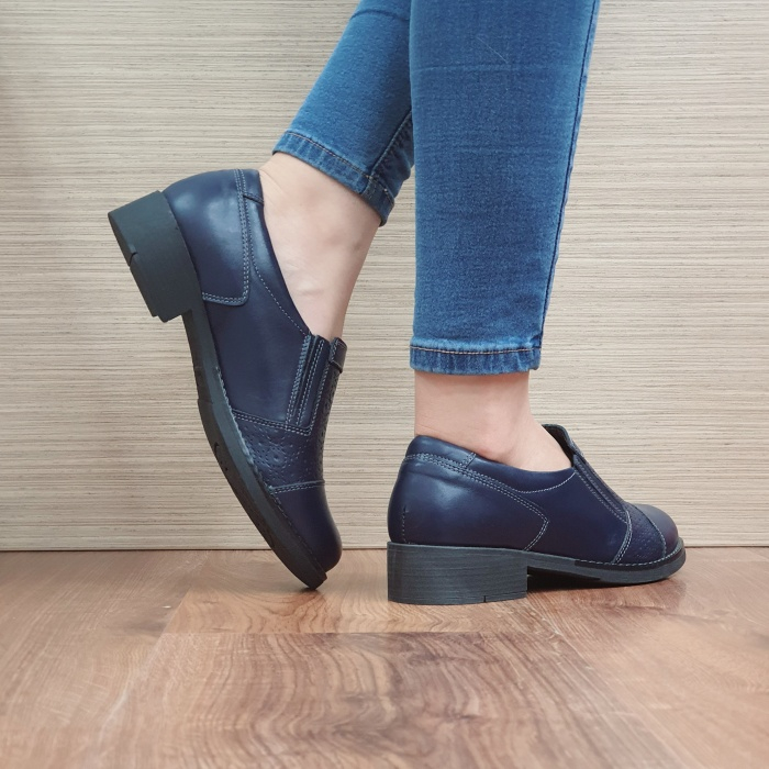 Pantofi Casual Piele Naturala Bleumarin Nicolis Lucille D02467 [4]