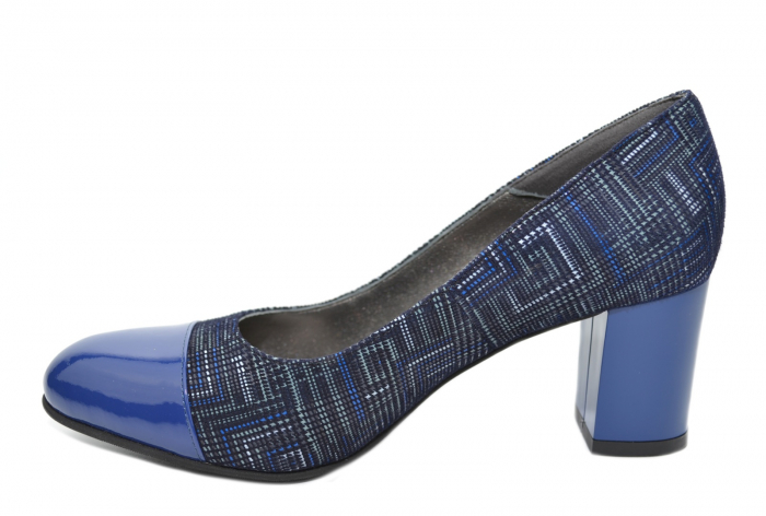 Pantofi cu toc Piele Naturala Bleumarin Moda Prosper Sarama D02071 [2]