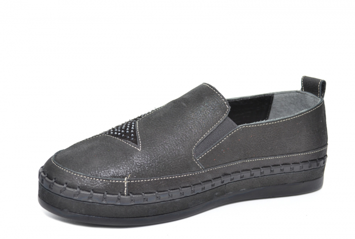 Pantofi Casual Piele Naturala Gitanos Negri Tereza D02081 [3]