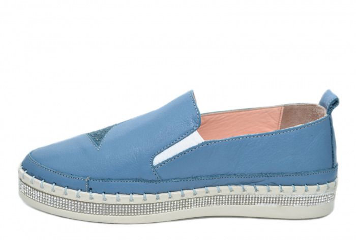 Pantofi Casual Piele Naturala Gitanos Albastri Tereza D02082 [2]
