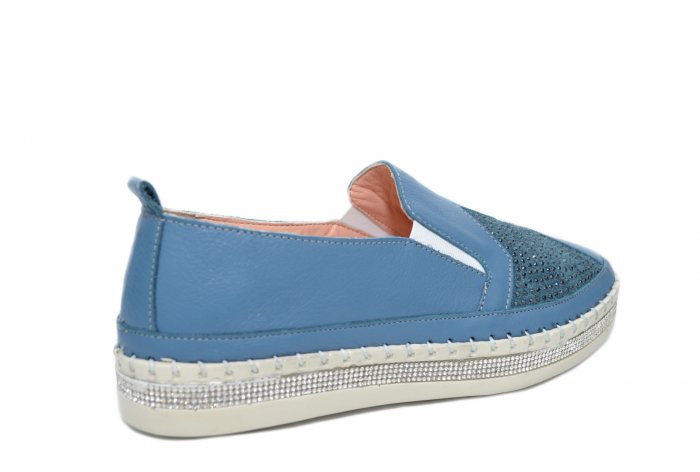 Pantofi Casual Piele Naturala Gitanos Albastri Tereza D02082 [4]