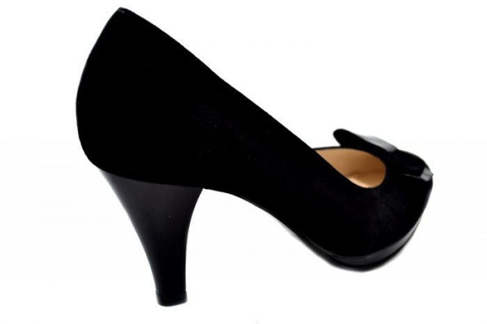 Pantofi cu toc Piele Naturala Negri Yolanda D01334 [4]