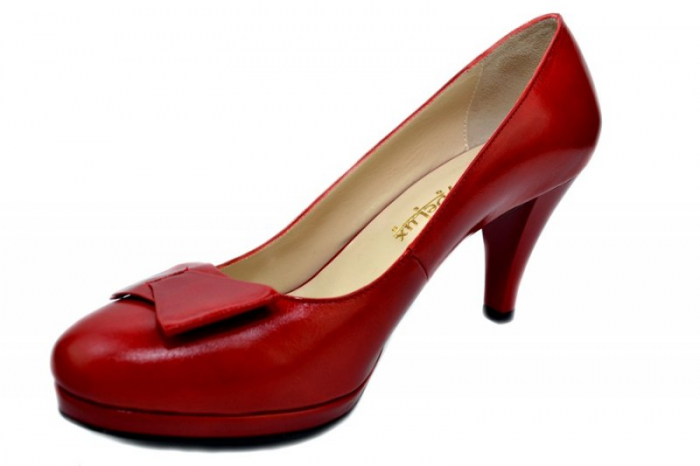 Pantofi cu toc Piele Naturala Rosii Yolanda D01336 [3]