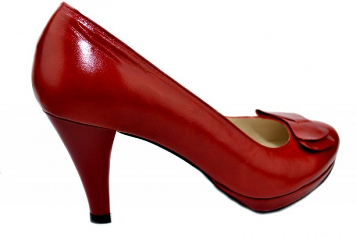 Pantofi cu toc Piele Naturala Rosii Yolanda D01336 [2]