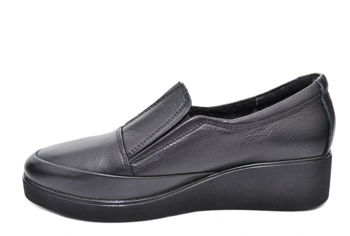 Pantofi Casual Piele Naturala Neagra Zina D02089 [2]