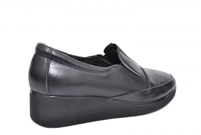 Pantofi Casual Piele Naturala Neagra Zina D02089 [4]