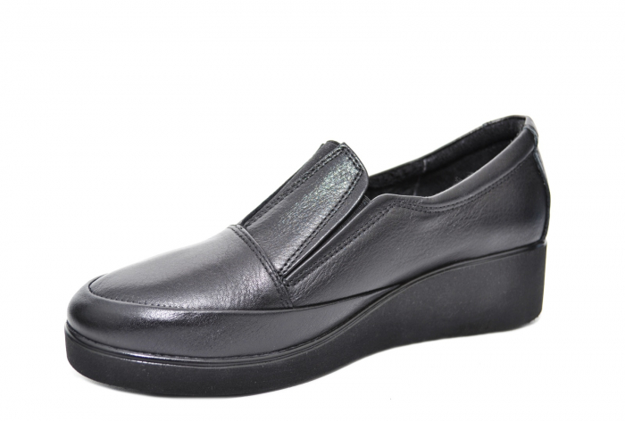 Pantofi Casual Piele Naturala Neagra Zina D02089 [3]