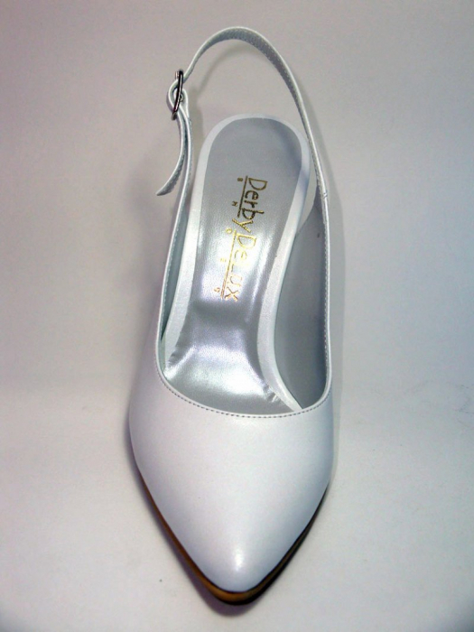 Pantofi Dama Piele Naturala Albi Reli D00340 [7]