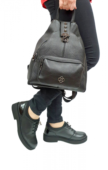 Rucsac Dama Piele Naturala Negru Hema G01623 [2]