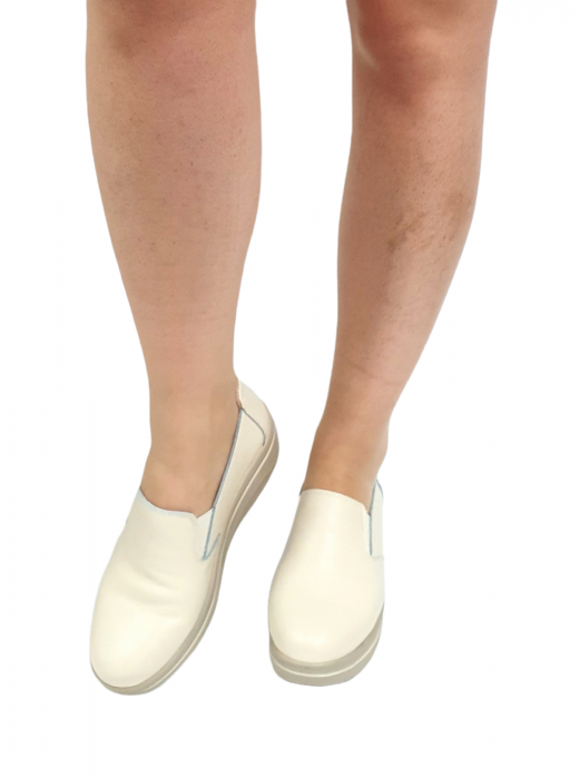 Pantofi Casual Piele Naturala Bej Abel D02861 [5]