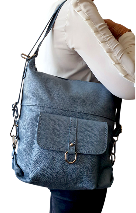Rucsac Dama Piele Naturala Albastru Bernis G04444 [6]