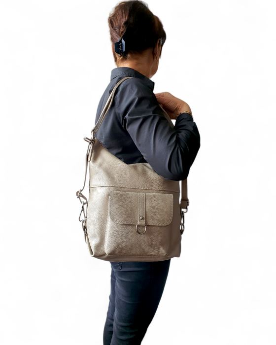 Rucsac Dama Piele Naturala Bej Bernis G04771 [6]