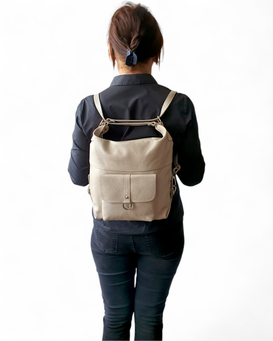 Rucsac Dama Piele Naturala Bej Bernis G04771 [7]