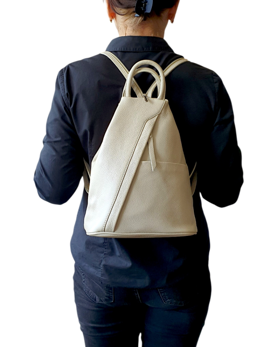 Rucsac Dama Piele Naturala Bej Carolina G04791 [8]