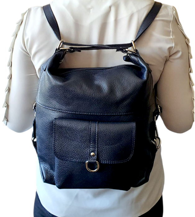 Rucsac Dama Piele Naturala Bleumarin Bernis G04445 [5]