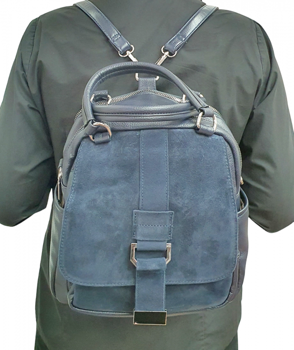 Rucsac Dama Piele Naturala Bleumarin V.Fabbiano Lia G02478 [7]