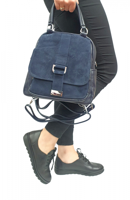 Rucsac Dama Piele Naturala Bleumarin V.Fabbiano Lia G02478 [2]