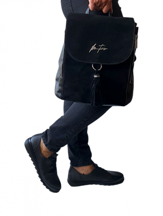 Rucsac Dama Piele Naturala Negru V.Fabbiano Anelis G04382 [8]