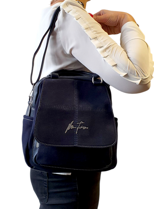 Rucsac Dama Piele Naturala Bleumarin V.Fabbiano Carmen G04543 [9]