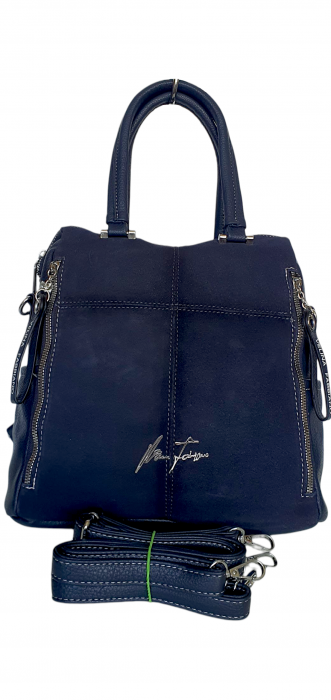 Rucsac Dama Piele Naturala Bleumarin Velina G04419 [2]