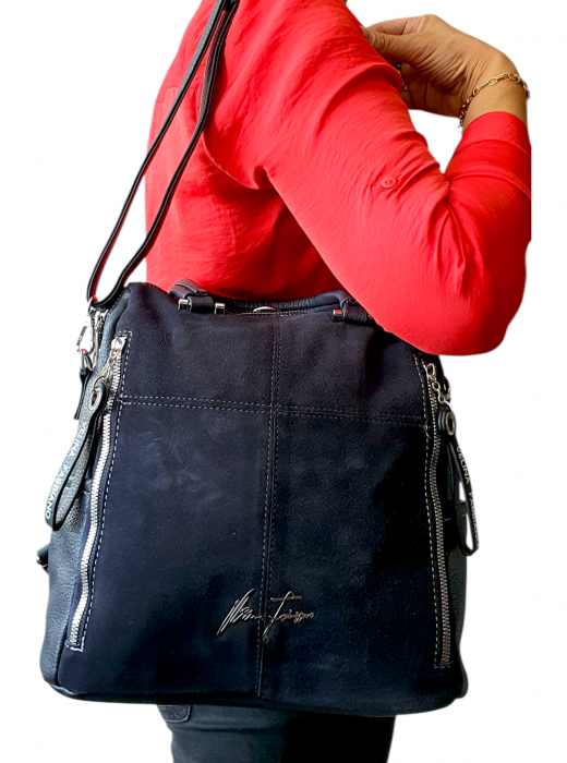 Rucsac Dama Piele Naturala Bleumarin Velina G04419 [7]