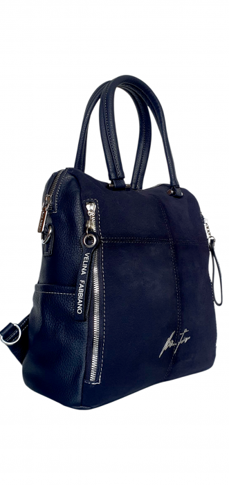 Rucsac Dama Piele Naturala Bleumarin Velina G04419 [4]