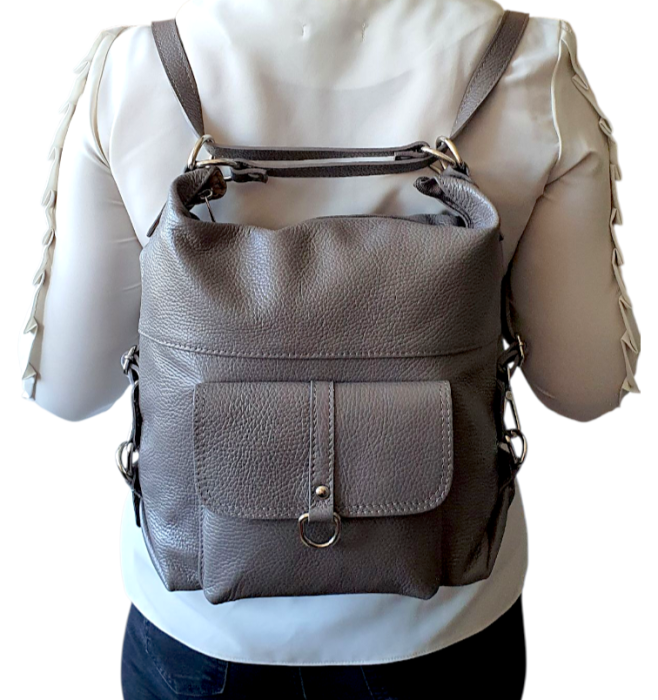 Rucsac Dama Piele Naturala Gri  Bernis G04446 [6]