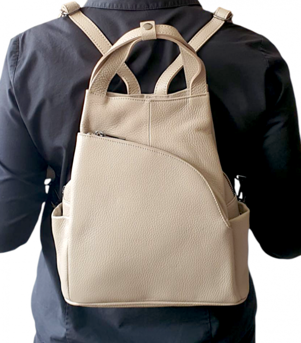 Rucsac Dama Piele Naturala Grej Tokio G04248 [8]