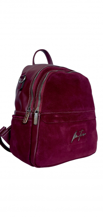 Rucsac Dama Piele Naturala Grena Bianca V. Fabbiano G04413 [4]