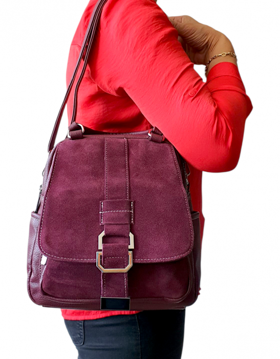 Rucsac Dama Piele Naturala Grena Lia V. Fabbiano G04416 [9]