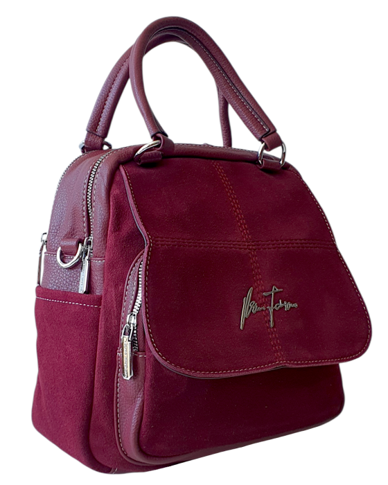 Rucsac Dama Piele Naturala Grena V.Fabbiano Carmen G04544 [2]