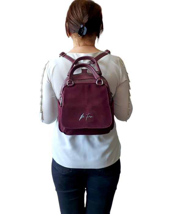 Rucsac Dama Piele Naturala Grena V.Fabbiano Carmen G04544 [9]