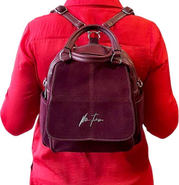 Rucsac Dama Piele Naturala Grena V.Fabbiano Carmen G04544 [9]