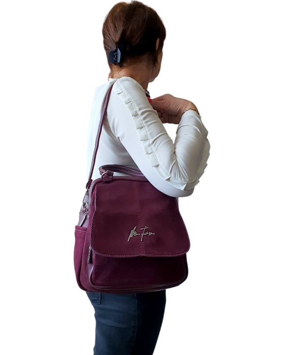 Rucsac Dama Piele Naturala Grena V.Fabbiano Carmen G04544 [10]