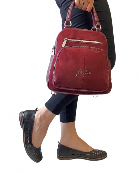 Rucsac Dama Piele Naturala Grena V.Fabbiano Pia G03111 [6]