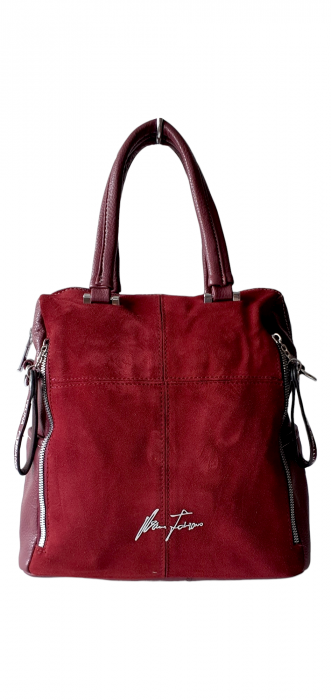 Rucsac Dama Piele Naturala Grena Velina G03178 [1]