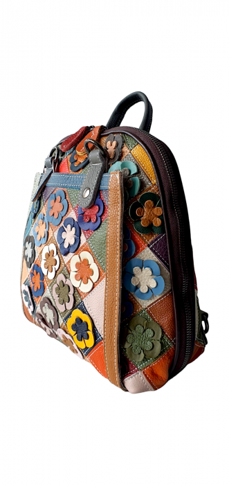 Rucsac Dama Piele Naturala Multicolor Adena G03531 [3]