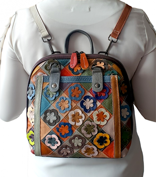 Rucsac Dama Piele Naturala Multicolor Adena G03531 [9]