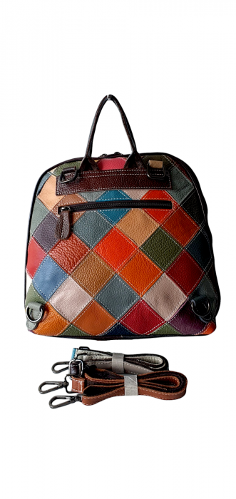 Rucsac Dama Piele Naturala Multicolor Adena G03531 [4]