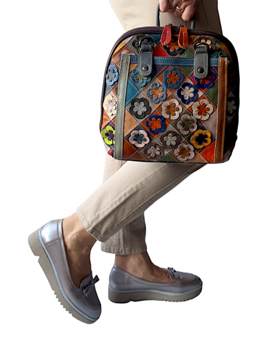 Rucsac Dama Piele Naturala Multicolor Adena G03531 [7]